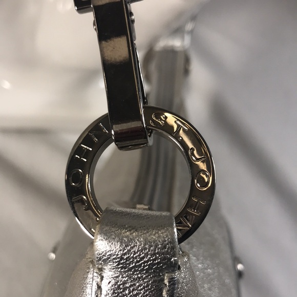 St John Metallic Silver Women's Textured Leather Mini  Handbag Evening Purse - Picture 5 of 7